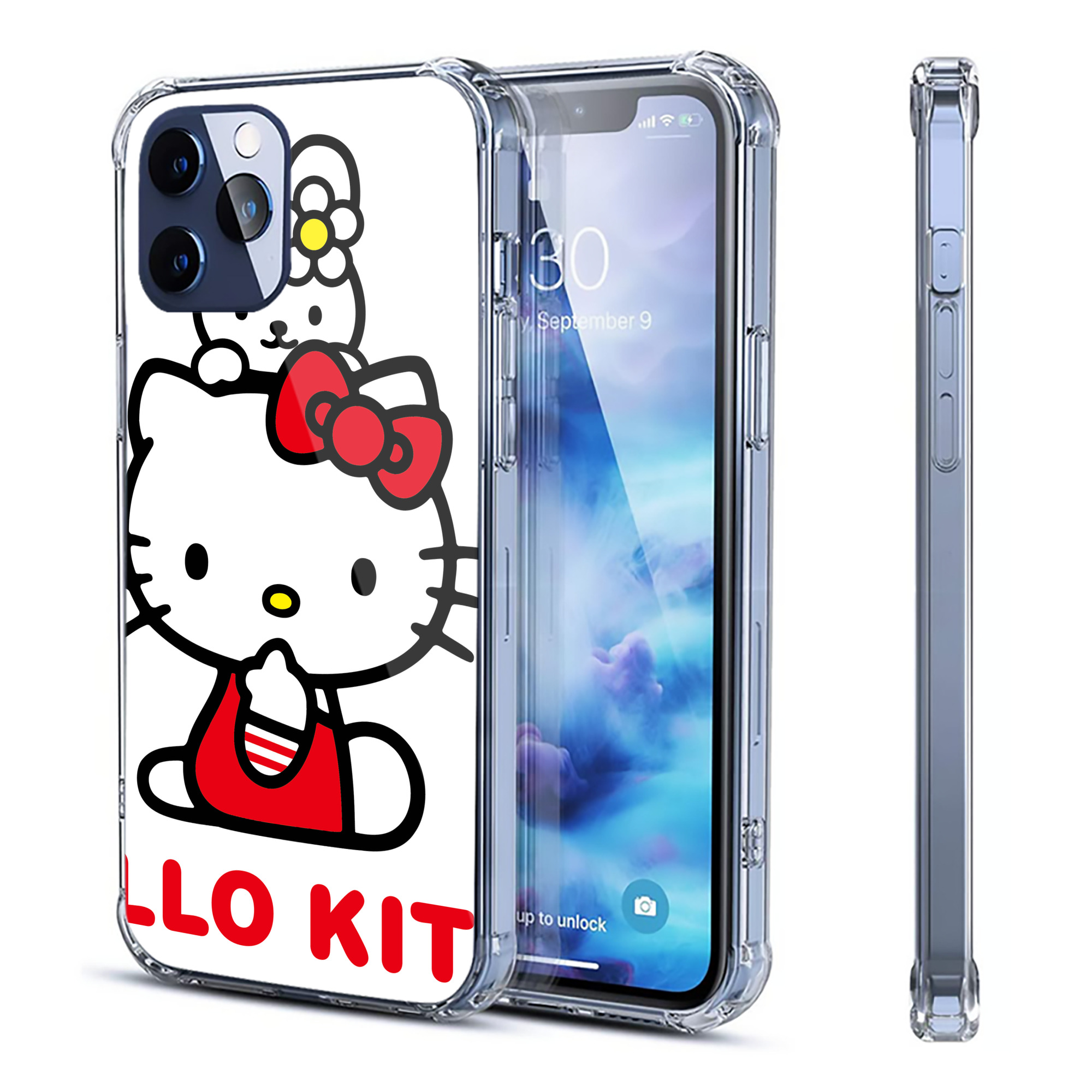 （画像用） Hello Kitty ハローキティ 【iPhone 12シリーズ対応】透明スマホケース（クリアソフトケース）
